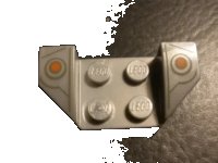 LEGO part Vehicle, Mudguard 2 x 4 with Flared Wings with Orange Dots and Dark Gray Lines Pattern 41854pb14