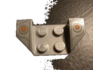 LEGO onderdeel Vehicle, Mudguard 2 x 4 with Flared Wings with Orange Dots and Dark Gray Lines Pattern (41854pb14)