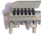 LEGO part Technic Engine Tuneable, Block with Trapezoidal Air Scoop with 2 Fixed Rotatable Pins (for part 2133) 46453c01