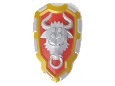 LEGO onderdeel Large Figure Shield, 2 x 2 Brick Relief, Bull with Red and Gold Pattern (54180pb01)