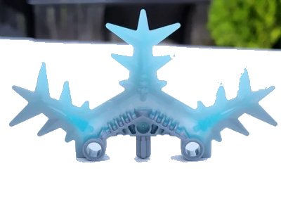LEGO onderdeel Bionicle Weapon Ice Shield Half with Marbled Trans-Light Blue Pattern (64266pb01)