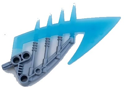 LEGO onderdeel Bionicle Weapon Ice Slicer with Molded Trans-Light Blue Blade Pattern (64309pb01)