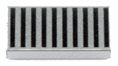 LEGO onderdeel Tile 1 x 2 with Black Grille Pattern - 10 Bars (3069pb0660)