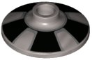 LEGO part Dish 2 x 2 Inverted (Radar) with Black Trapezoids Hubcap Pattern 4740pb022