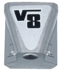 LEGO part Vehicle, Air Scoop Engine Top 2 x 2 with Black 'V8' on Silver Background Pattern (Sticker) - Set 8656 50943pb07