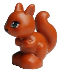 LEGO part Squirrel, Friends / Elves with Black, Green and White Eyes and Black Eyelashes, Nose and Mouth Pattern (11568pb01)
