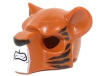 LEGO onderdeel Minifigure, Headgear Mask Feline with Black Nose, Large Tiger Stripes and Fangs Pattern 15084pb07