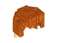 LEGO part Minifigure, Hair Trapezoid Swept Back with Tan Ends Pattern 15557pb01