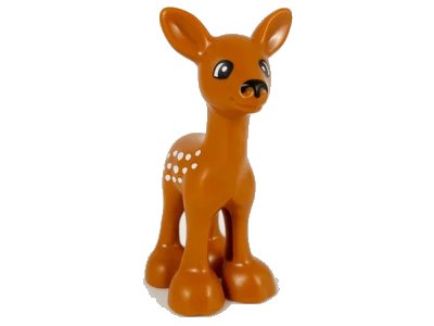 LEGO onderdeel Duplo Deer Baby Fawn, Eyes White on Back (18604c01pb02)