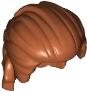 LEGO part Minifigure, Hair Mid-Length Swept Back with Ruffled Back 2008