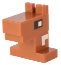 LEGO onderdeel Creature Head Pixelated Horse with Eyes and Side of Nose and Side of Neck Pattern (Minecraft Horse) 25769pb06