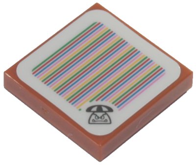 LEGO part Tile 2 x 2 with Super Mario Scanner Code Parachute Goomba Pattern (Sticker) - Set 71386 (3068pb1499)