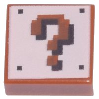 LEGO part Tile 1 x 1 with Super Mario Pixelated Question Mark Block Pattern 3070pb168