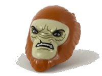 LEGO onderdeel Minifigure, Head, Modified Hylobon with Tan Face and Open Mouth Frown Pattern 37616pb02