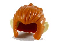 LEGO part Minifigure, Hair and Sideburns, Swept Back with Molded Tan Ears Pattern 53094pb01