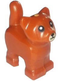 LEGO part Cat, Baby Kitten, Standing with Tan Muzzle and Black Mouth, Nose, and Eyes with White Pupils Pattern 80686pb02