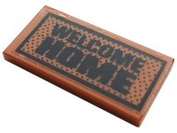 LEGO part Tile 2 x 4 with 'WELCOME HOME' and Black Dots Pattern (Sticker) - Set 60141 87079pb0834