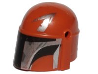 LEGO part Minifigure, Headgear Helmet with Holes, SW Mandalorian with Silver and Black Pattern 87610pb12