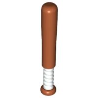 LEGO onderdeel Minifigure, Utensil Baseball Bat 4L with White Grip Handle Pattern 93220pb01