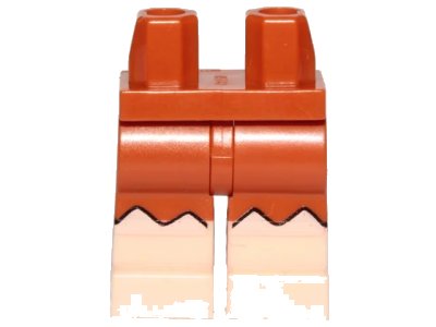 LEGO onderdeel Hips and Legs with Light Nougat Bare Legs and Zigzag Outline Pattern 2 (970c00pb0941)