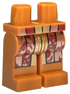 LEGO onderdeel Hips and Legs with Copper and Dark Red Robe Ends with Gold Trim Pattern (970c00pb1218)