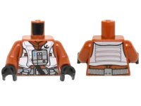 LEGO part Torso SW Resistance Pilot Flight Suit with Straps and Black Hose Pattern / Dark Orange Arms / Black Hands 973pb2131c01