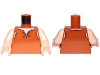 LEGO onderdeel Torso Tie String Tunic Pattern (Barney Rubble) / Light Nougat Arms / Light Nougat Hands 973pb3468c01
