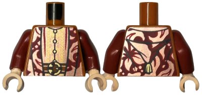 LEGO onderdeel Torso Harry Potter Robe, Copper and Dark Red with Gold Belt, Buttons and Trim Pattern / Dark Red Arms / Light Nougat Hands (973pb4304c01)