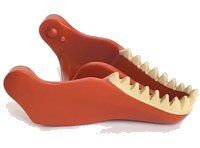 LEGO part Dinosaur Jaw Lower Tyrannosaurus rex with Tan Teeth Pattern 98057pb01