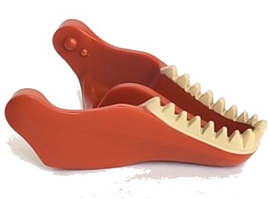 LEGO onderdeel Dinosaur Jaw Lower Tyrannosaurus rex with Tan Teeth Pattern (98057pb01)