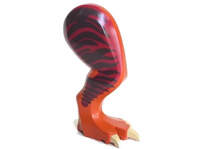 LEGO onderdeel Dinosaur Leg Large (Rear) Tyrannosaurus rex with Pin, Tan Claws and Dark Brown Stripes on Dark Red Pattern - Right (98062c01pb01)