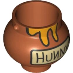 LEGO onderdeel Minifigure, Utensil Pot Small with Handle Holders and Dripping Honey and 'HUNNY' Pattern (98374pb04)