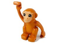 LEGO part Duplo Monkey, Curled Tail Turned to Side with Nougat Face Pattern bb0953c01pb01