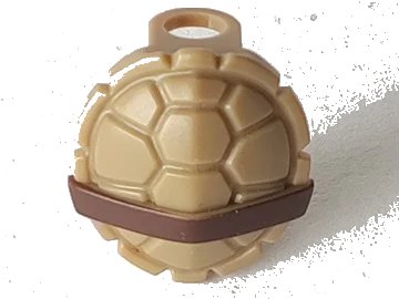 LEGO onderdeel Minifigure Turtle Shell with Dark Brown Horizontal Belt Pattern (12609pb01)