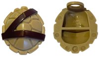 LEGO onderdeel Minifigure Turtle Shell with Dark Brown Horizontal and Diagonal Belt Pattern 12610pb01