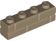 LEGO part Steen, Modifié 1 x 4 avec Profil Maçonnerie (15533)