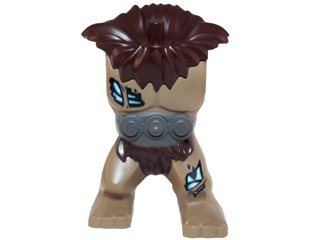 LEGO onderdeel Body Giant, Mammoth with 3 Studs and Reddish Brown Mane Pattern (15701pb01)
