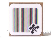 LEGO part Tile 2 x 2 with Super Mario Scanner Code Hammer Turntable Pattern (Sticker) - Set 71363 3068pb1370