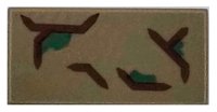 LEGO part Tile 1 x 2 with Reddish Brown Cracks with Green Highlights Pattern #2 (BrickHeadz Potted Groot Bark) 3069pb1213
