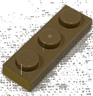 LEGO part Plate 1 x 3 with Gold Pattern on Short Edge 3623pb021