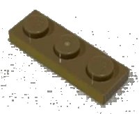 LEGO part Plate 1 x 3 with Gold Pattern on Long Edge 3623pb022
