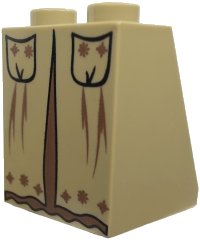 LEGO part Slope 65 2 x 2 x 2 with Bottom Tube with Minifigure Dress / Skirt / Robe, HP Professor Sprout with Pockets Pattern 3678bpb036
