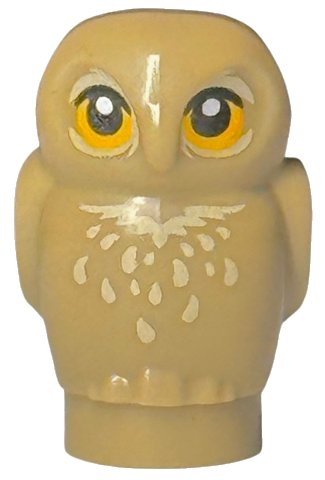 LEGO onderdeel Owl, Small with Bright Light Orange Eyes and Tan Feathers Pattern (3753pb03)