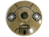 LEGO part Dish 2 x 2 Inverted (Radar) with Machinery Pattern (Dalek Head) 4740pb013