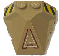 LEGO part Wedge 4 x 4 x 1 1/3 Pyramid Center with Stripes and Exo-Force Circuitry Left Pattern C (Stickers) - Sets 7702 / 7711 47757pb07L