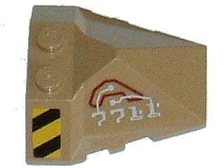 LEGO onderdeel Wedge 4 x 4 x 1 1/3 Pyramid Center with Stripes and Exo-Force Circuitry Left Pattern E (Stickers) - Set 7711 (47757pb08l)