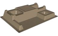 LEGO part Baseplate, Raised 32 x 48 x 6 with Level Front (51542)