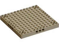 LEGO part Brick, Modified 12 x 12 with 3 Pin Holes on each Side and Axle Holes in Corners 52040