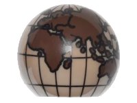 LEGO onderdeel Cylinder Hemisphere 2 x 2 with Cutout with Europe, Africa, Asia, Australia Dark Brown Globe Pattern 61287pb006