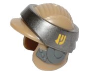 LEGO onderdeel Minifigure, Headgear Helmet SW Rebel Commando with Flat Silver Band and Yellow Insignia Pattern 64803pb03